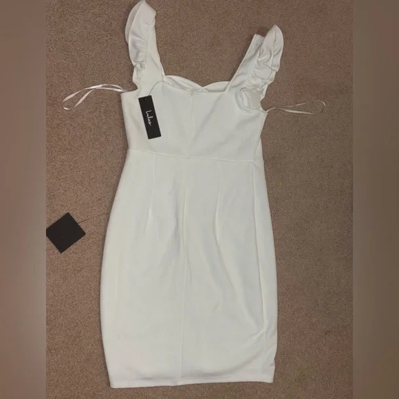 Lulu's Miriam White Ruffled Bodycon Dress - Picture 4 of 5